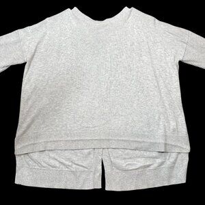 Athleta Gray Split-Back Lightweight Sweater Silk Blend Casual Womens Size S Top